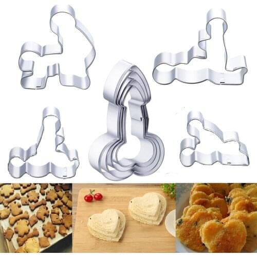 8Pcs/Set Stainless Steel Cookies Cutters Mould Biscuit Bread Sugar Fruit Vegetable mould DIY Cake Pastry Decorating Baking Tools