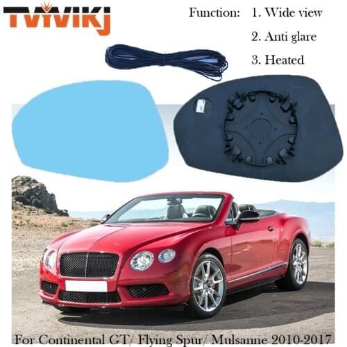 TVYVIKJ Side Rearview Mirror Blue Glass Lens For Bentley Continental GT Flying Spur Mulsanne 2010-2017 Wide View anti glare
