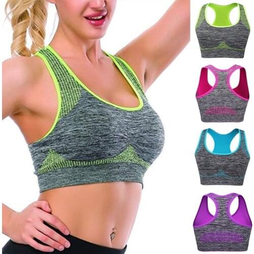 Quick Dry Sports Bra Women Padded Gather Running Bra Wireless Push Up Gym Bra Seamless Full Cup Workout Fitness Bra Top