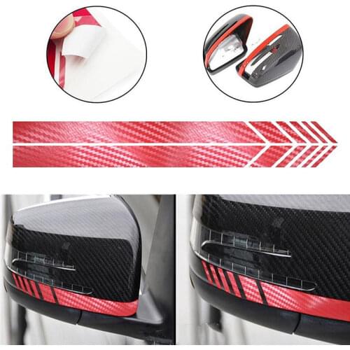 For Mercedes Benz ML GLK GLC CLA GLA E Class W204 W212 W117 W176 AMG Rear View Mirror Sticker Carbon Fiber Stripe Rearview Decal