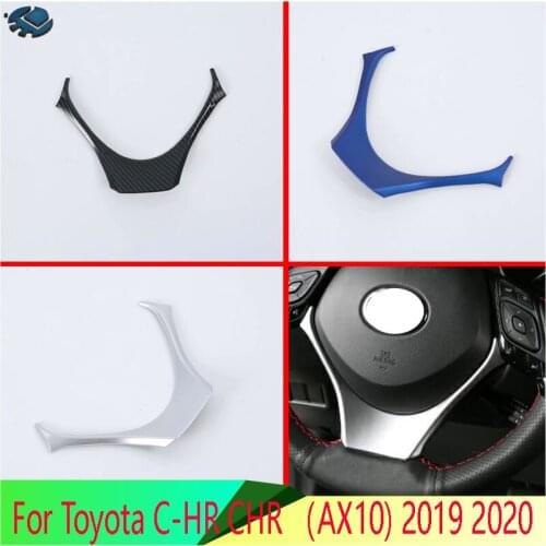 For Toyota C-HR CHR （AX10) 2019 2020 Car Accessories ABS Chrome Steering Wheel Panel Cover Bezel Trim Insert Badge Molding