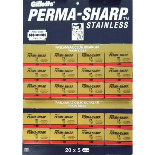 Perma-Sharp Double Edge Razor Blades 1 Pack / 100 Pcs