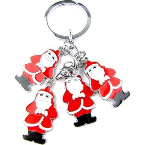 FK11 1Pcs Santa Claus Key Chain Creative Model Keyring For Christmas Gift