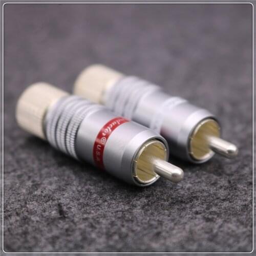 Hi-End HIFI DIY Silver Plated Male Audio RCA plug Plugs Connector Jack for 8mm max Audio Cable Cord