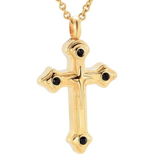 IJD9628 Jesus Crystal Decorative Cross Cremation Creative Design Hot Sale Urn Memorial Ashes Pendant Necklace