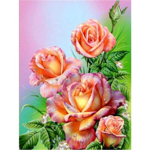 Full square diamond painting rose flower rhinestone embroidery picture diamond dotz craft mosaic art wall stickers decor wedding