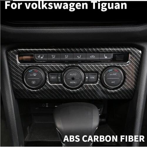Central control air conditioning knob panel decoration carbon fiber patch accessories ForVW Volkswagen Tiguan mk2 2018 2019 2020