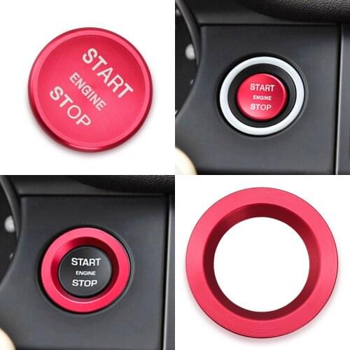 Aluminum Alloy Car Engine Start Stop Button Cover for Jaguar XJ/XJL Land Rover Range Rover Evoque Velar Discover Sport 16-18