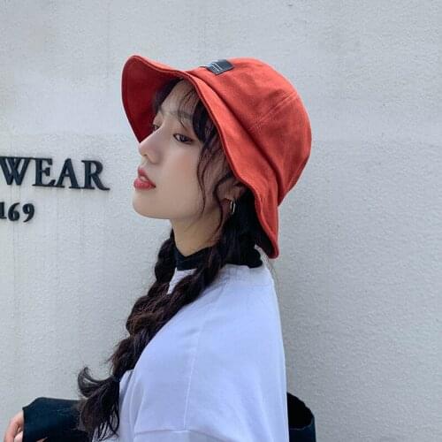 2020 Fashion Bucket Hat Women Domn Hats Casual K Pop Casquette Hip Hop Cap Black Color Summer Soft Fishing Sun Hat Panama