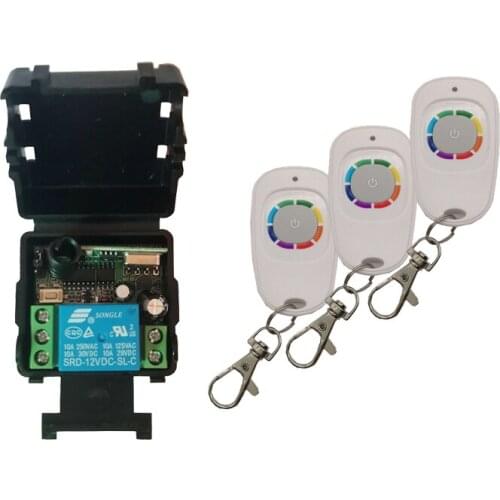Mini Wireless RF Remote Control Light Switch 10A Relay Output Radio DC12V 24V 1 CH Channel 1CH Receiver Module +Transmitter