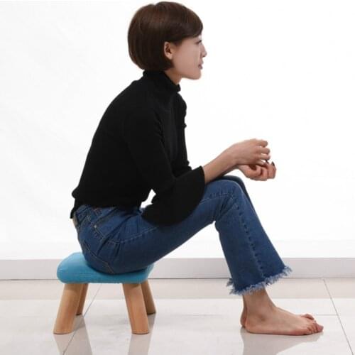 Minimalist Modern home decor square short stool fabric sofa mushroom bench kids chair ottoman styling chair