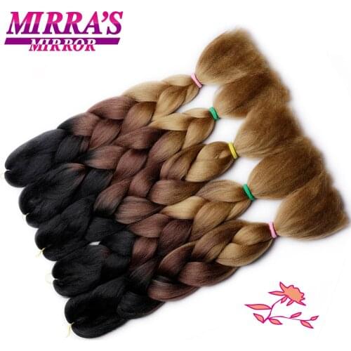 Mirra’s Mirror 24inch Synthetic Braiding Hair Extensions 10pcs Wholesale Colorful Braids Hair Jumbo Braid Hair Black Brown