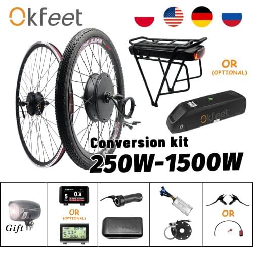 2020 eBike Kit Motor Wheel Hub Motor 48V 500W 1000W 1500W 36V 250W Electric e Bike Bicycle Conversion Kit with Battery