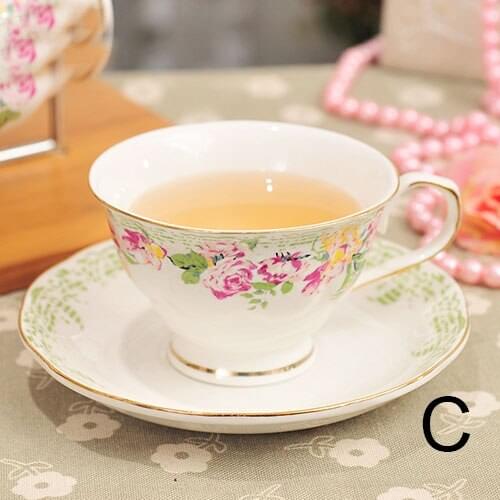 Colorful Bone Porcelain Afternoon Tea Cup And Saucer Set Ceramic Coffee Cup With saucer Stainless Spoon 200ml Home Drinkware