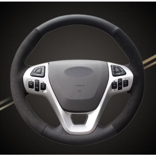 Car Braid On The Steering Wheel Cover for Ford Explorer 2011-2019 Taurus 2013-2019 Edge 2011-2014 Flex 2013 Auto Covers Styling