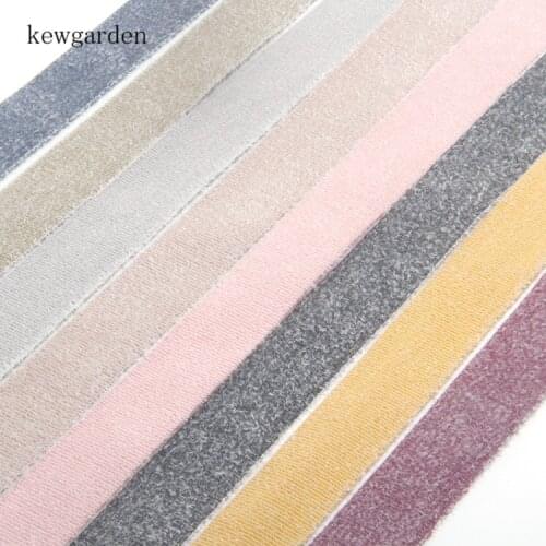 Kewgarden 16mm 1" 25mm Plush Horizontal Stripes Ribbon Handmade Tape DIY Bow Accessories Satin Ribbons Packing Riband 10 Yards