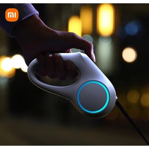 Xiaomi Petkit Go Shine Max Pet Leash Dog Traction Rope Flexible Ring Shape 3m/4.5m with LED Night Light Dogs Accessoires Chain