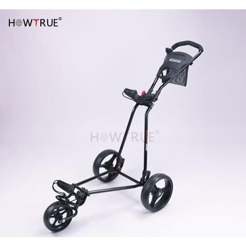 Golf Push Cart Swivel Foldable 3 Wheels Pull Cart Golf Trolley with Umbrella Stand Golf Cart bag carrier Carros de golf