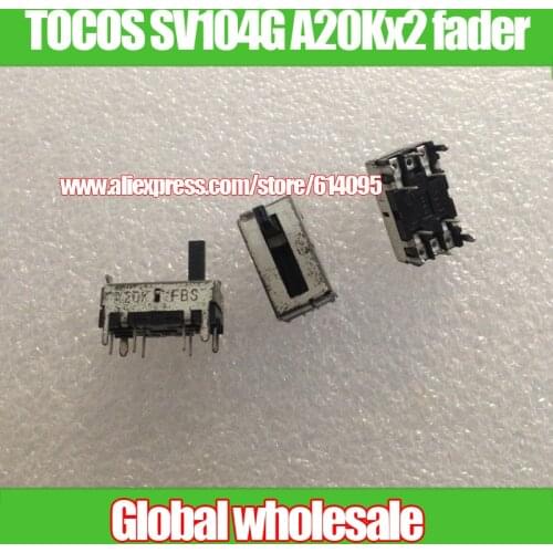 3pcs TOCOS SV104G A20Kx2 16.8mm small straight slide potentiometer A20K / stereo small fader variable resistors