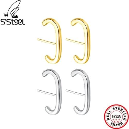 SSTEEL Sterling Silver 925 Stud Earrings For Women Cute Earring Minimalist 2021 Trend New Luxury Earing Accessories For Jewelry