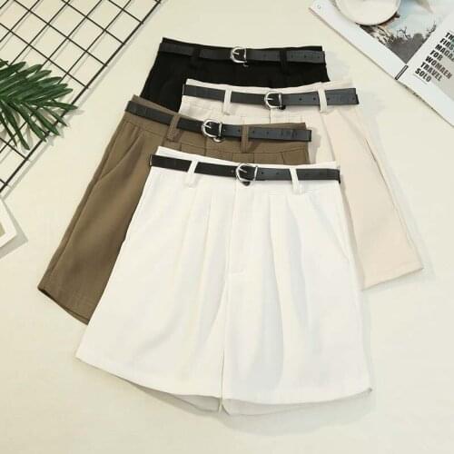 New Leg A-line Shorts Comfortable Elegant Wild Shorts with Belt Womens Woolen Shorts a Summer Autumn Winter Slim Wide Casula