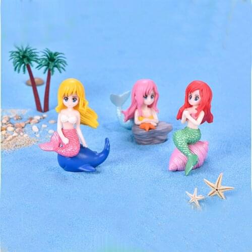 Mermaid Cake Decor Little Mermaid1st Cake Topper Under the Sea Shell Princess DIY Micro Toy Happy Birthday Party Decor Kids Girl