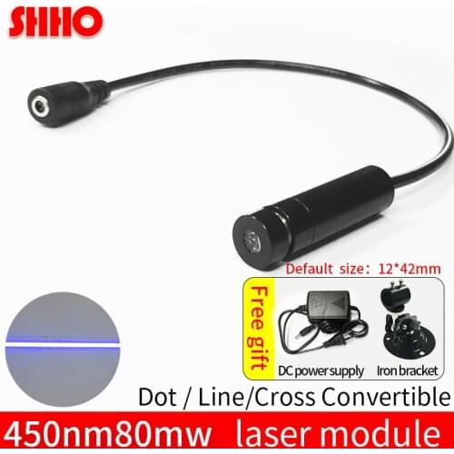 High quality 450nm 80mw blue line laser module line width adjustable industrial positioning production marking free shipping