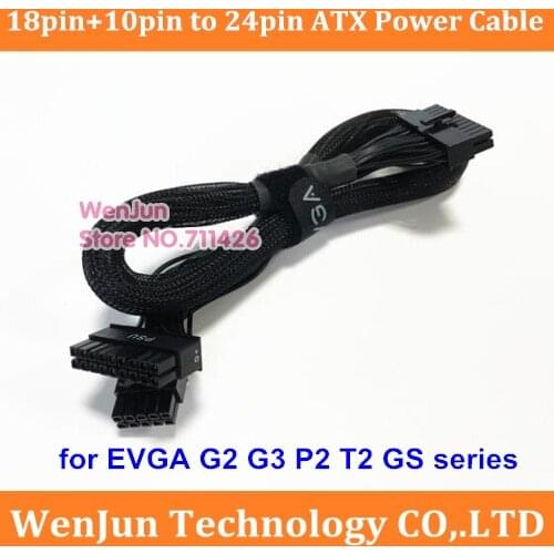 High Quality PSU 18pin+10pin to 24pin ATX mainboard motherboard modular PSU power supply cable for EVGA G2 G3 T2 P2 GS series