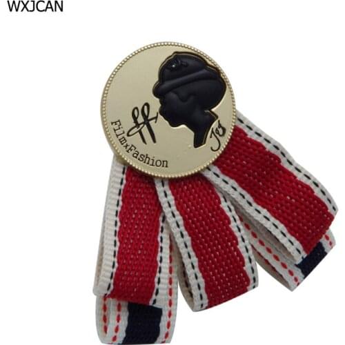 WXJCAN fabric brooches and pins with badge tie bow for women men accessories Size 60mm*60mm