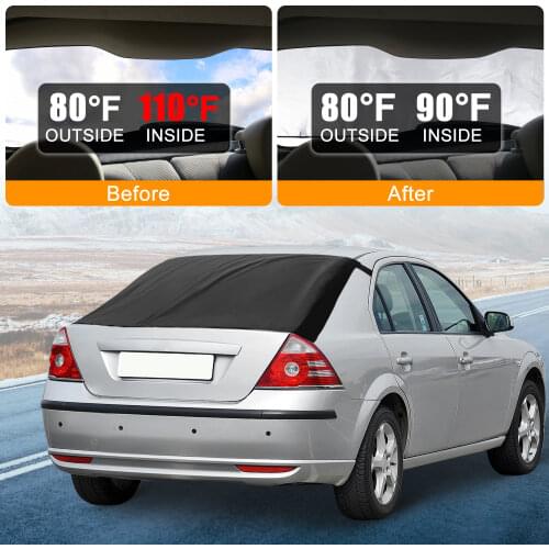 X Autohaux Magnetic Strap Car Front / Rear Windshield Cover Ice Frost Freeze Sunshade Protection Prevent Snow Sun Shade Dust