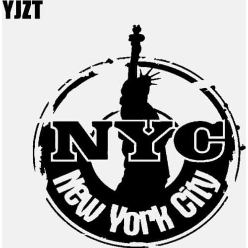 YJZT 16.1CM*16.9CM CARTOON VINYL DECAL CAR STICKER NEW YORK CITY Black/Silver C3-1827