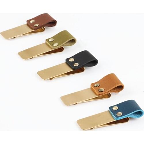 Genuine Leather Notebook Pen Clips Metal Brass Pencil Clips for Planner Diary Memo Clip Bookmarks Notebook Accessories