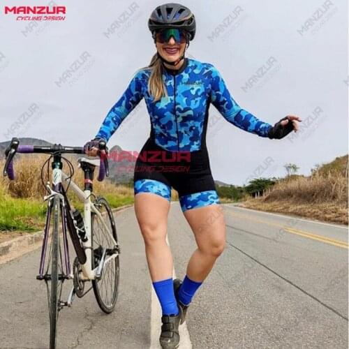 MANZUR pro Womens Long-sleeved cycling clothing suit summer anti-ultraviolet cycling clothing quick-drying mountain ciclismo