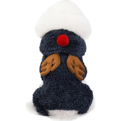 Winter wool dirt-resistant warm dog coat pet dog clothing autumn and winter dog four-legged cashmere Christmas deer velvet