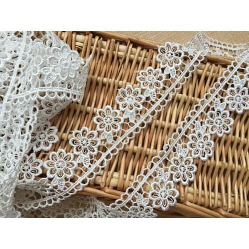 10Yards 3.5cm Width French Lace Fabric Sewing Lace Manufacturer High Quality Cord Lace Trim For Bridal Dress
