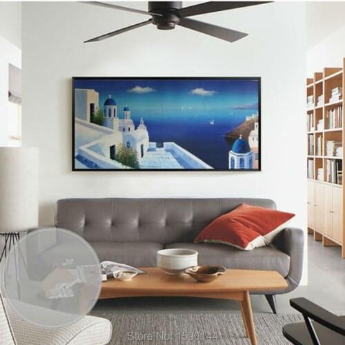100% Hand painted canvas oil paintings Mediterranean Seascape Modern Wall art Picture for living room Home decor #912