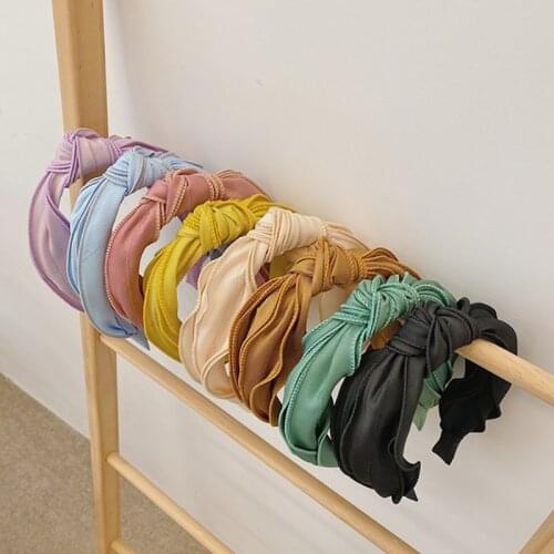 2020 Women Fashion Hairbands Bezel Cross Knotted Headbands Wide Head Band Hoops Girls Solid Headwear Hair Accessorie