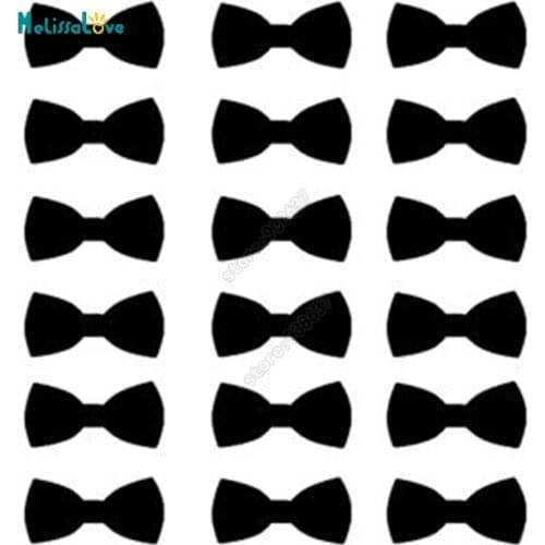 48/set Bow Tie Sticker Party Cup Decal Invitation Seal Boy Gender Nursery Baby Boy Shower Removable Vinyl Wall Stickers B383