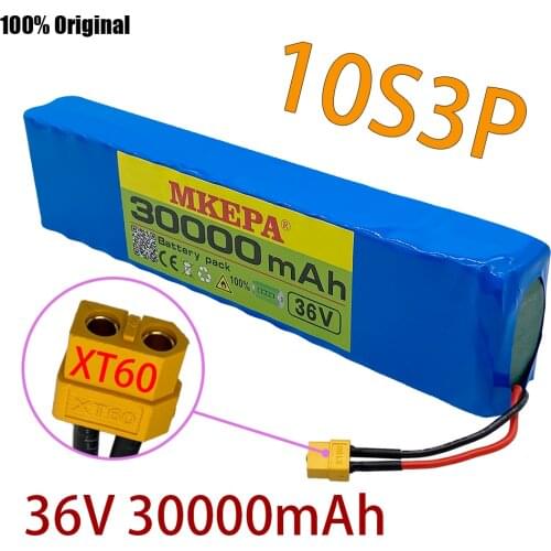 10S3P 36V battery ebike battery pack 18650 lithium ion battery 500W high power and large capacity42Vmotorcycle scooter XT60 plug