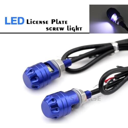 Motorcycle Accessories Universal 12V License Plate Screw LED Light Bolt Lamp White Lighting New Red/Blue/Black CNC Aluminum