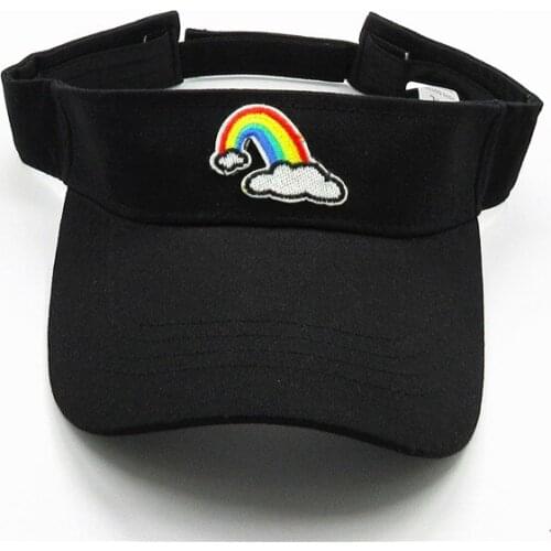 2020 Cotton Rainbow Embroidery Visors Baseball Cap Adjustable Snapback Cap for Men and Women 281