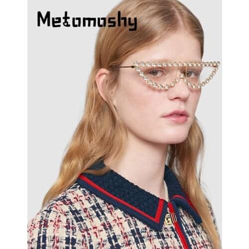 Diamond Cat Eye Sunglasses Women Men 2020 New Sun Glasses Luxury Brand Designer Crystal Sexy Frame Rhinestone Eyewear Oculos