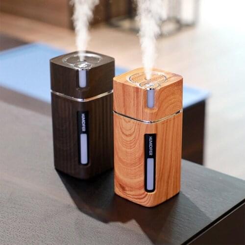 300ml Mini Electric Humidifier Aroma Oil Diffuser Essential Ultrasonic Wood Grain USB Mist Maker LED Light for Home Office