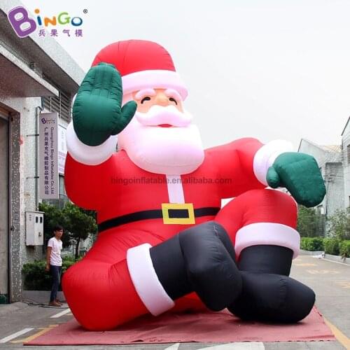 Exquisite Handmade 5 meters inflatable santa claus for outdoor / Giant sitting type santa balloon toys for sale