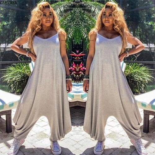 2020 Summer Women Jumpsuits Rompers Sleeveless Strap Loose V-Neck Sexy Night Club Party Bandage One Piece Outfits GL6349