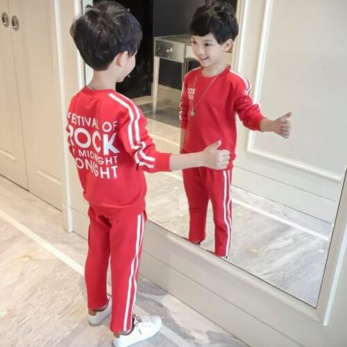 Children clothing sets 2018 new kids spring clothes top long sleeve letter printed hoodies pullover+harem pants 2pcs suit sets