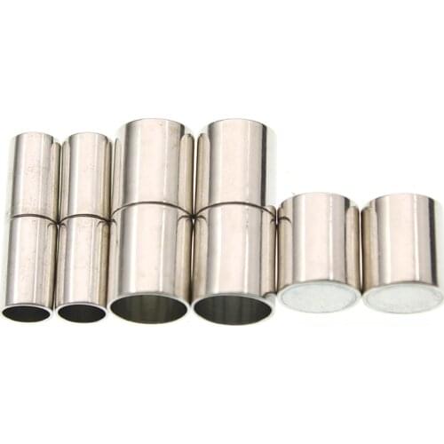 10pcs Strong Round Tube Magnetic Clasps End Caps Bracelet Connectors Fit 3/4/5/6/7/8mm Leather Cord DIY Jewelry Making Z730