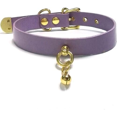 Handmade Leather Collar Jingle Bell Choker Kawaii Harajuku Cat Bell Collar Cute Necklace