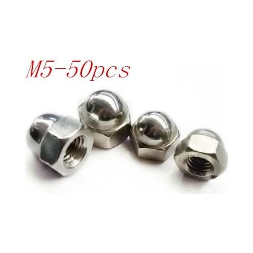 Metric M5 304 Stainless Steel Hex Head Dome Cap Protection Cover Nuts Acorn Nuts 50pcs/Lot Free Shipping