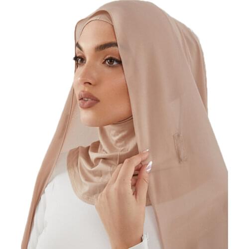 Instant Premium Cotton Jersey Hijab Shawls With Hoop Good Stitching Wrap Muslim Women Ladies Scarves